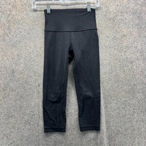 Lululemon Align Crop Leggings Womens 2 Black High Rise Buttery Soft Nulu Yoga